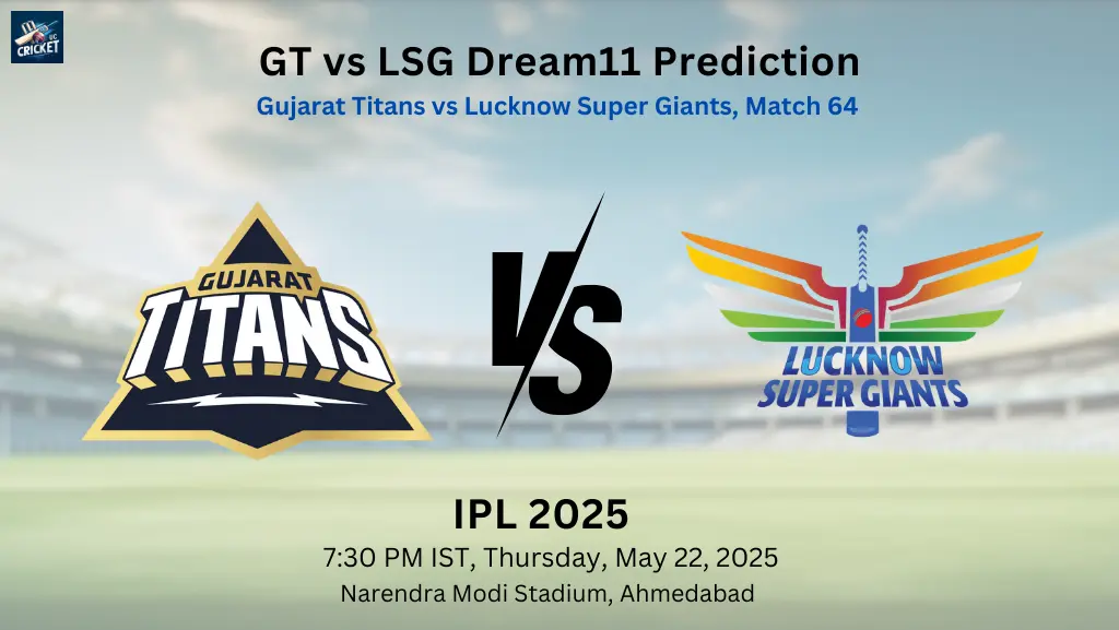 “Gujarat Titans and Lucknow Super Giants captains posing at the toss ahead of IPL 2025 Match 64 in Ahmedabad.”
